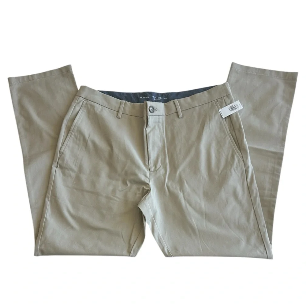 Old Navy Ultimate Slim Built-In Flex Chino Khakis Pants Beige Size 36 x 32